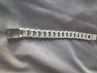 Pulsera Cubana S925 Plata Gruesa 23cm