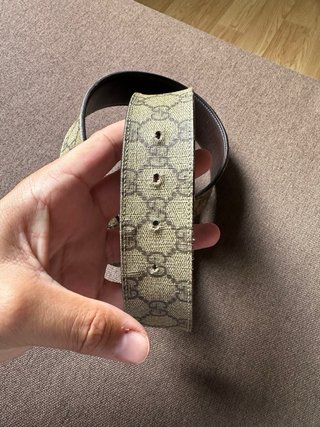 Cintura Gucci GG Fibbia Argentata Marrone