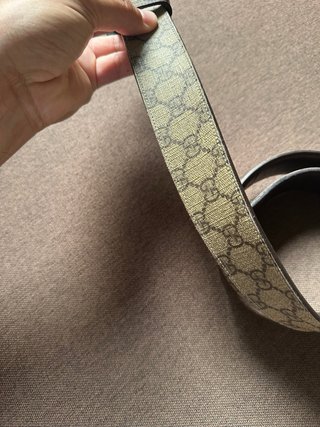 Cintura Gucci GG Fibbia Argentata Marrone