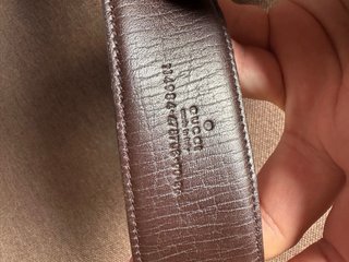 Cintura Gucci GG Fibbia Argentata Marrone