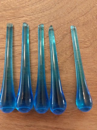 6 gocce di cristallo blu per lampadario