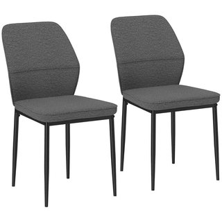 Set 2 Sedie in Velluto Grigio con Schienale Curvo