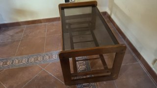 Mesa de centro madera y cristal