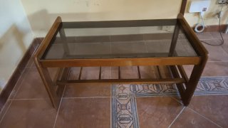 Mesa de centro madera y cristal