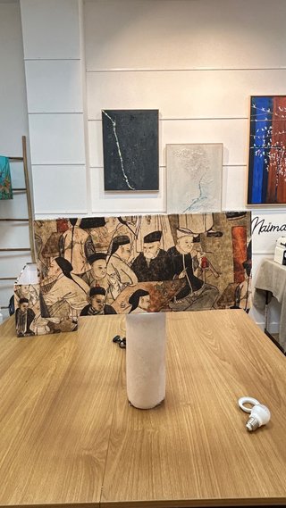 Pantalla artesanal de lámpara de tela