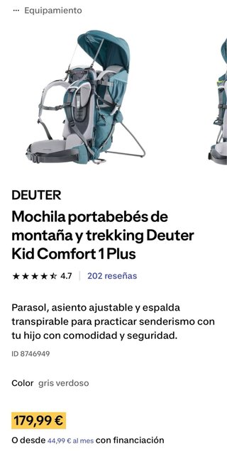 Mochila Portabebés Deuter Kid Comfort 1 Plus
