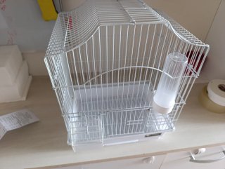 Jaula para pájaros con bebedero
