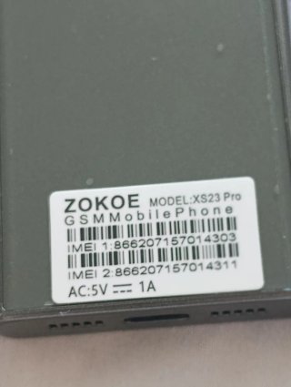 Telefono ZOKOE Nero/Grigio mdXS23PRO
