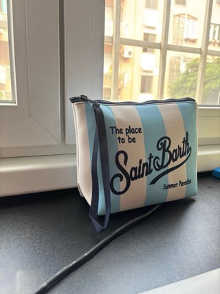 Pochette Saint Barth Azzurra a Righe