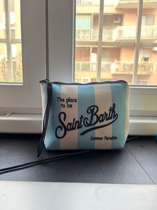 Pochette Saint Barth Azzurra a Righe