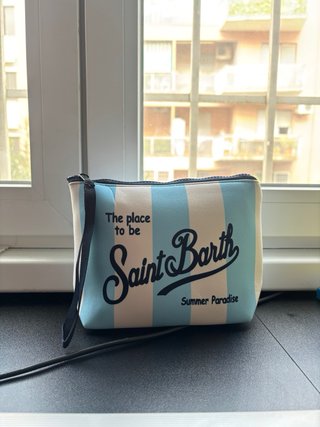 Pochette Saint Barth Azzurra a Righe