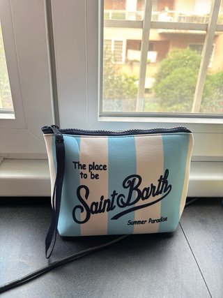 Pochette Saint Barth Azzurra a Righe