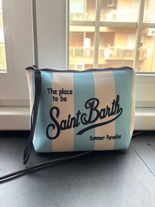 Pochette Saint Barth Azzurra a Righe