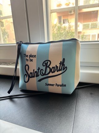 Pochette Saint Barth Azzurra a Righe