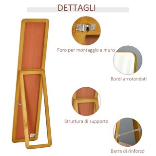 Specchio da Terra e da Parete con Struttura in Leg