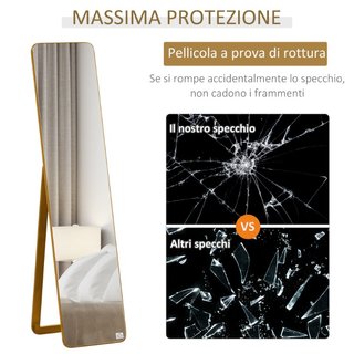 Specchio da Terra e da Parete con Struttura in Leg
