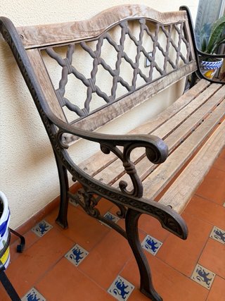 Banco de jardín madera y hierro forjado