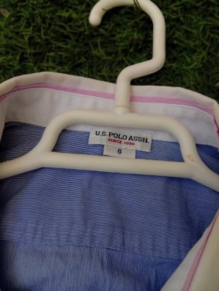 Camisa U.S. Polo Assn. Azul y Rosa
