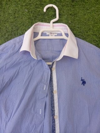Camisa U.S. Polo Assn. Azul y Rosa