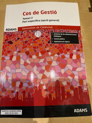 Llibres Cos de Gestió Temari 1 i 2 Generalitat Cat