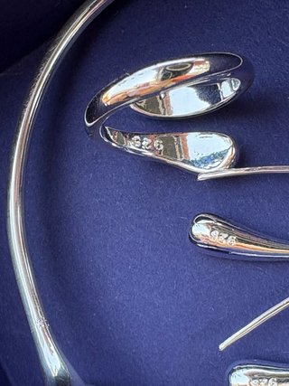 Conjunto Joyas Plata: Collar, Pulsera, Anillo y