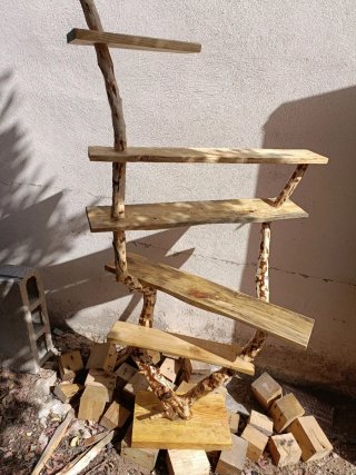Estantería árbol madera rústica