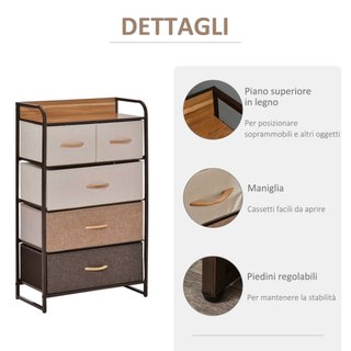 Mobile Cassettiera da Camera da Letto e Soggiorno,