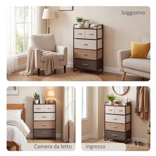 Mobile Cassettiera da Camera da Letto e Soggiorno,