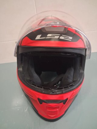 Casco de moto LS2 rojo