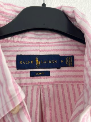 Camisa Polo Ralph Lauren Rayas Rosas Talla M