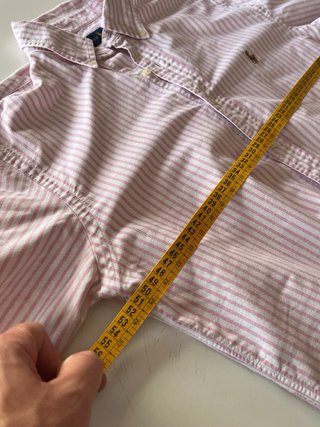 Camisa Polo Ralph Lauren Rayas Rosas Talla M