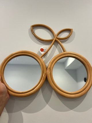 Espejo Decorativo Infantil Ratán Cereza