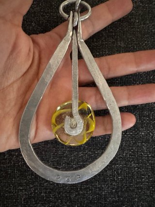 Colgante Maxi Aluminio Martillado Hecho a Mano
