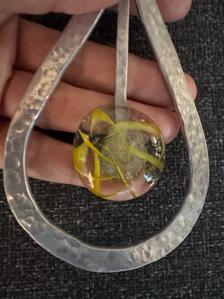 Colgante Maxi Aluminio Martillado Hecho a Mano