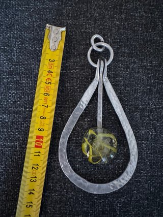 Colgante Maxi Aluminio Martillado Hecho a Mano