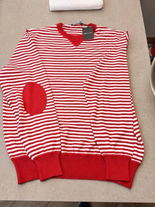 Pullover girocollo estivo,manica lunga, 100%cotone