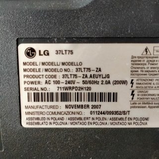 Se Vende TV LG Negro de 37 Pulgadas