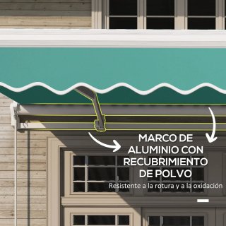 Toldo Balcón Manual 395x245cm Verde