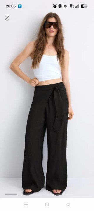 Pantalones Stradivarius Sarong Negro Talla XS