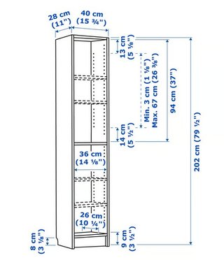 Estanterías Billy Ikea (3x60cm, 1x40cm)