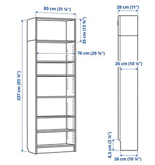 Estanterías Billy Ikea (3x60cm, 1x40cm)