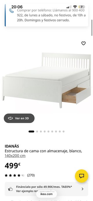 Cama blanca con cajones