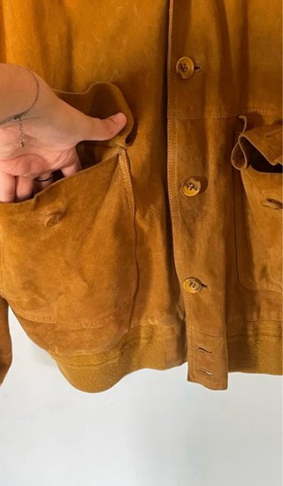 Giacca Pelle Scamosciata Marrone XXL
