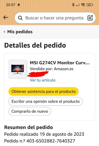 Monitor Curvo Gaming MSI G274CV FHD. Nessuna immagine