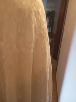 Mantón de Manila bordado a mano seda marfil clarit