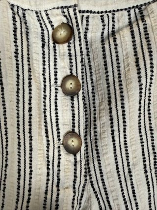 Pantalón Zara Rayas Lino Algodón Talla L