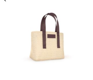 Bolso de rafia beige y marrón