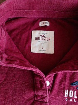 Polo Hollister Talla L burdeos