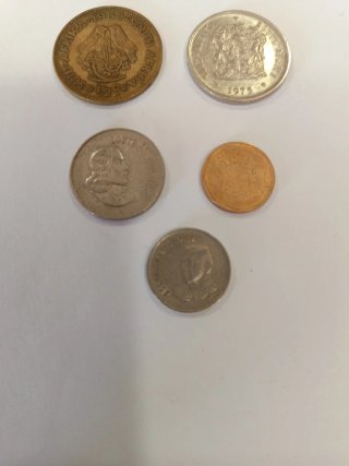 Lote 5 monete antiche e moderne del Sudafrica