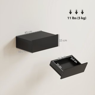 Set di 2 Comodini Sospesi Moderni con Cassetto in